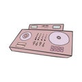 Musical audio DJ console. Bright cute music system for invitations or cards