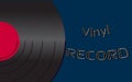 Musical audio is an old vintage retro hipster antique vinyl record and an inscription vinyl record on the background of the 50`s, Royalty Free Stock Photo