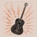 Musical background acoustic guitar Royalty Free Stock Photo