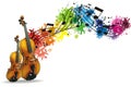 Musical background with tree Royalty Free Stock Photo