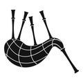 Musical bagpipes icon, simple style