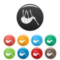 Musical bagpipes icons set color