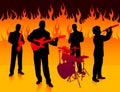 Musical Band in Hell Royalty Free Stock Photo