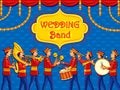 Musical band performing in barati on Indian wedding occasion