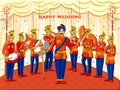Musical band performing in barati on Indian wedding occasion