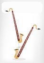 A Musical Bass Clarinet with A White Banner