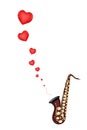 A Musical Bass Saxophone Playing Love Song Royalty Free Stock Photo