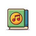 Musical book with music note symbol in a bright color vector illustration Royalty Free Stock Photo