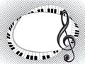 Musical card with treble clef and fingerboard on halftone3