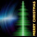 Musical christmas tree card with vinyl grooves Royalty Free Stock Photo