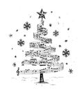 Musical Christmas Tree. Vector Royalty Free Stock Photo