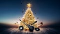 Musical Christmas Tree Vector Illustration Royalty Free Stock Photo