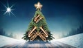 Musical Christmas Tree Vector Illustration Royalty Free Stock Photo