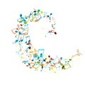 Musical colorful notes pattern