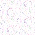 Musical colorful notes seamless pattern Royalty Free Stock Photo