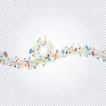 Musical colorful notes seamless pattern