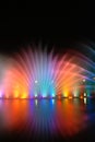 Musical colourful fountains Royalty Free Stock Photo