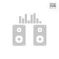 Musical Columns and Equalizer Dot Pattern Icon. Speakers Dotted Icon Isolated on White. Vector Icon of Speakers