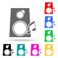 musical columns with notes icon. Elements of party multi colored icons. Premium quality graphic design icon. Simple icon for websi