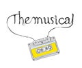 The musical, Compact Cassette, Musicassette hand drawn vector ,