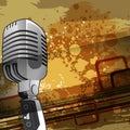 Musical concept with microphone.