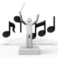 Musical Conductor And Musical Note Royalty Free Stock Photo