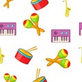 Musical device pattern, cartoon style