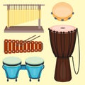 Musical drum wood rhythm music instrument series Royalty Free Stock Photo