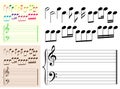 Musical elements with color variations Royalty Free Stock Photo