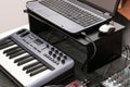 Musical equipment - laptop and a synthesizer