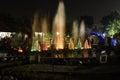 musical fountain in the evening