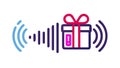 Musical Gift Box Icon, Audio Beat Present, vector design Generative AI Royalty Free Stock Photo