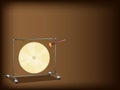 A Musical Gong on Dark Brown Background