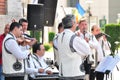 Musical group of instrumentalists in folk costume from Gorj 5 Royalty Free Stock Photo