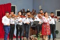 Musical group of instrumentalists in folk costume from Gorj 6 Royalty Free Stock Photo