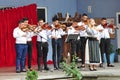 Musical group of instrumentalists in folk costume from Gorj 4 Royalty Free Stock Photo