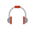 Musical headphones icon illustrated in vector on white background