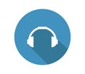 Musical headphones icon illustrated in vector on white background