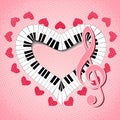 Musical heart with treble clef and fingerboard