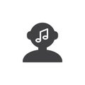 Musical human mind vector icon