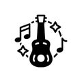 Black solid icon for Musical, guitar and tuneful