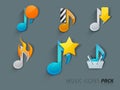 Musical icon with musical notes.