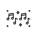 Black line icon for Musical, musically and note