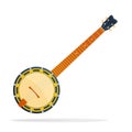 Musical instrument Banjo vector illustration on white background