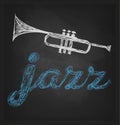 Musical instrument. Blackboard. Vector image.