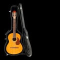 Musical instrument - Classic guitar hard case isolated black bac