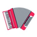 Musical instrument classical accordion, on white background. Accordion isolated vector