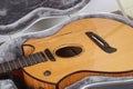 Musical instrument - Closeup fragment Broken acoustic guitar Royalty Free Stock Photo