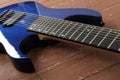 Musical instrument - Fragment blue electric guitar solid-body on