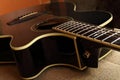 Musical instrument - Fragment brown cutaway acoustic guitar